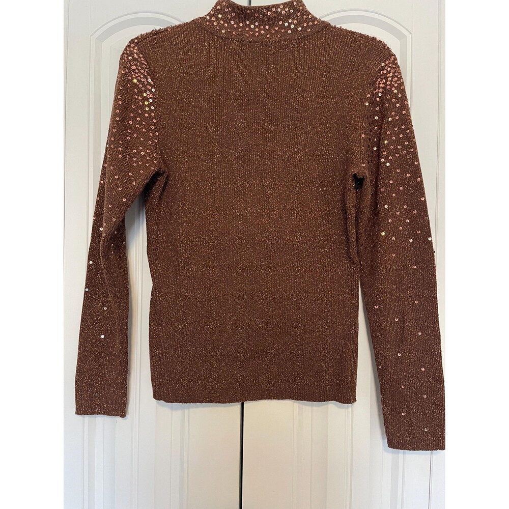 Brown Mercer Street Studio sweater in like new condition. Sequined Size XL - Picture 2 of 4